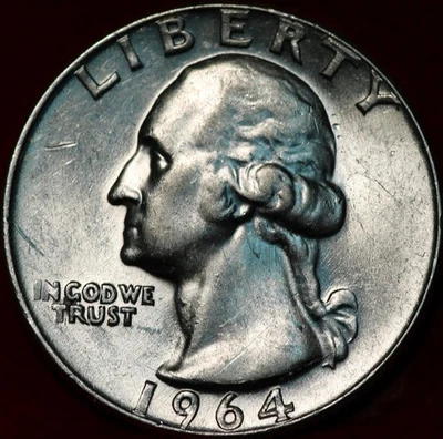 Uncirculated 1964-D Denver Mint Silver Washington Quarter - Image 1 of 2