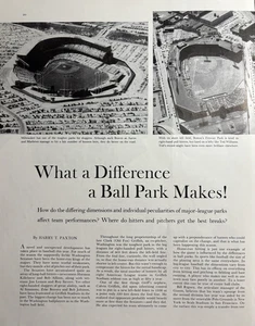 1959 What Difference Ball Park Makes Baseball Fenway Comiskey VTG Mag Article - Picture 1 of 4