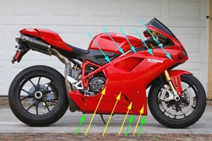 Ducati 1098 1198 848 18x sujetadores Dzus clips + kit de pernos de carenado de acero inoxidable - Imagen 1 de 7