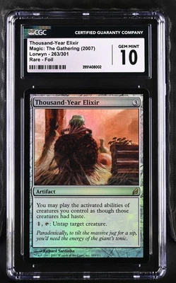 THOUSAND-YEAR ELIXIR Lorwyn Foil Rare CGC 10 MTG [Nostalgium] - Image 1 of 2