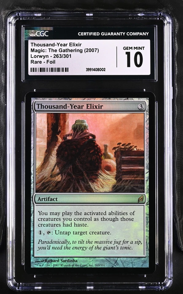 THOUSAND-YEAR ELIXIR Lorwyn Foil Rare CGC 10 MTG [Nostalgium] - Image 1 of 2