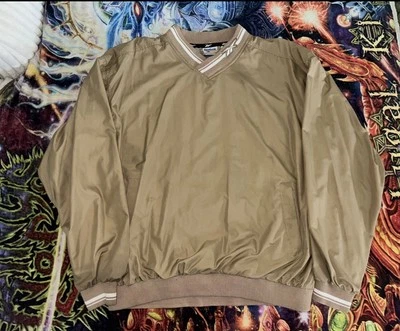 Vintage 90s Reebok Mocha Pull over Crewneck Windbreaker Size Medium - Image 1 of 3