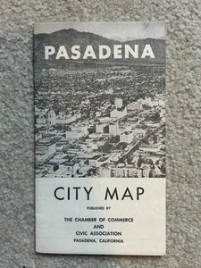 Pasadena California City Map 1959/60 Era Paper Folding Map - Picture 1 of 3