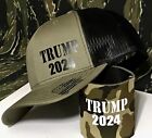 Trump 2024/Distressed Flag Richardson 112 Loden/Black Snapback Hat ( No Koozie)