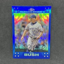 Dave Bush 2007 Topps Chrome Blue Refractor #49 Milwaukee Brewers