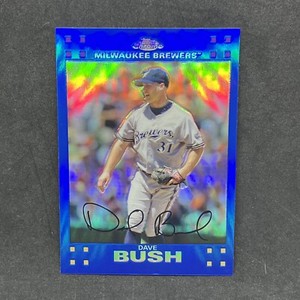 Dave Bush 2007 Topps Chrome Blue Refractor #49 Milwaukee Brewers