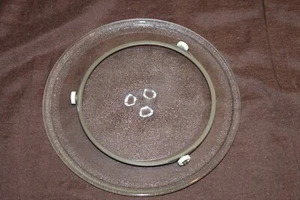 10in Diameter Replacement Glass Turn Plate and Roller Wheels for Microwave Oven - Picture 1 of 1