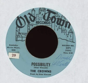The Crowns - Possibility / Watch Out on Old Town Doo Wop 45 - Picture 1 of 2