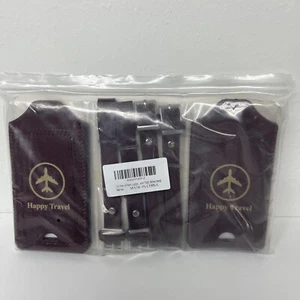 Gostwo 4er Pack Kofferanhänger Ledertasche Gepäcktaschenanhänger Reiseanhänger (weinrot) - Bild 1 von 3