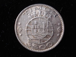 PORTUGAL 1958 3 ESCUDOS HIGH GRADE LUSTER SILVER - Picture 1 of 2