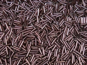 Cuentas de corneta 9 mm uva forradas en plata tubo de vidrio largo hueco - Imagen 1 de 1