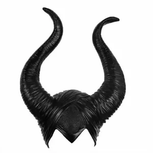 Latex Maleficent Horns Headpiece Black Evil Queen Halloween Cosplay Hat - Picture 1 of 3