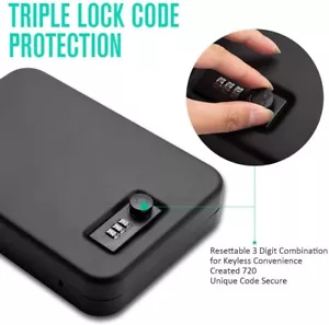 Gun Safes for Pistols, Small Pistol Safe Portable Safe metal Car Travel Safe - Picture 1 of 16