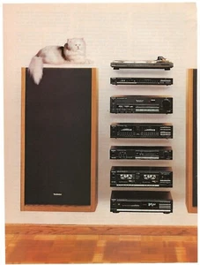 Vintage 2-Page Ad Technics SC-A870 Stereo System - White Cat On Speaker - 1989 - Picture 1 of 10