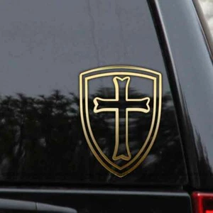 Knights Templar Shield Freemason Maltese Vinyl Decal Sticker - Picture 1 of 2