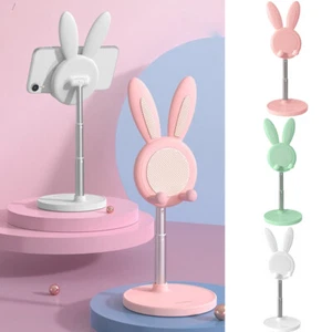 Phone Holder Tablet Cell Phone Stand Adjustable Cute Bunny Height Angle Desktop - Zdjęcie 1 z 14