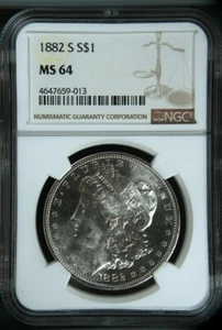 1882 S Morgan Dollar MS 64 NGC - Bild 1 von 2