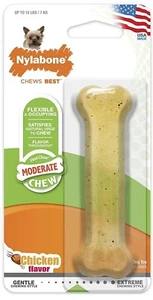 Nylabone Flexible Chicken Chew Bone Petite Toy Breed tcup tea cup Dog Moderate - Picture 1 of 1