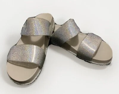 MELISSA MLSA Vegan Slides Gray Glitter PVC Women’s Sandals Size 5 US / 35-36 EU. - Image 1 of 4