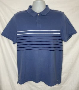 Old Navy Polo Shirt men's large blue stripe short sleeve - Picture 1 of 9