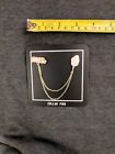 Macy's TwelveNYC Enamel Collar Pins SWEET Cotton Candy w Faux Gold Chain New