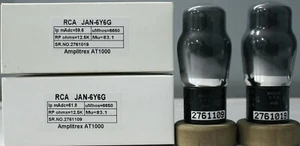 6Y6G-JAN RCA Black Coated Glass Made in U.S.A Amplitrex Tested Qty 1 Match Pair - Picture 1 of 7