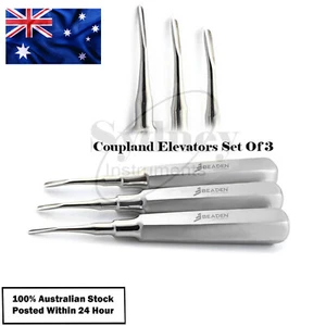 Set of 3 Coupland Elevators Root Canal Vets Teeth Extraction Surgical Instrument - Picture 1 of 3