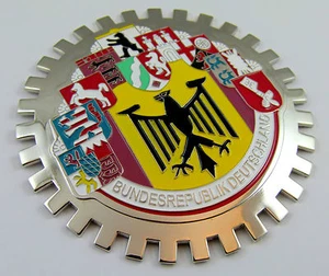 Griglia distintivo 10 città Germania tedesca auto camion griglia Germania emblema cromato - Foto 1 di 3