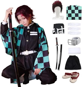 Set costume e accessori cosplay adulto Kimetsu no Yaiba Kamado Tanjiro - Foto 1 di 11