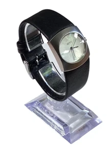 Sleek ALFEX Swiss Quartz 5329 Unisex Watch Black Silver WH New Battery - Picture 1 of 6