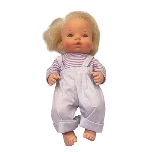 Vintage Mattel Baby Puppe Baby Alive 1972 1975 blond blau Overall 12 Zoll preloved - Bild 1 von 10