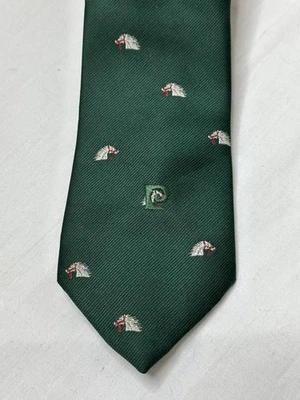 Polo Pierre Cardin Paris Ecuestre Para Hombres Corbata Caballo Kentucky Derby Verde De Colección Foto 1 de 4