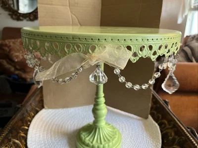 Soporte para pasteles verde pedestal plato servidor 12 altura y 12 ancho Foto 1 de 4