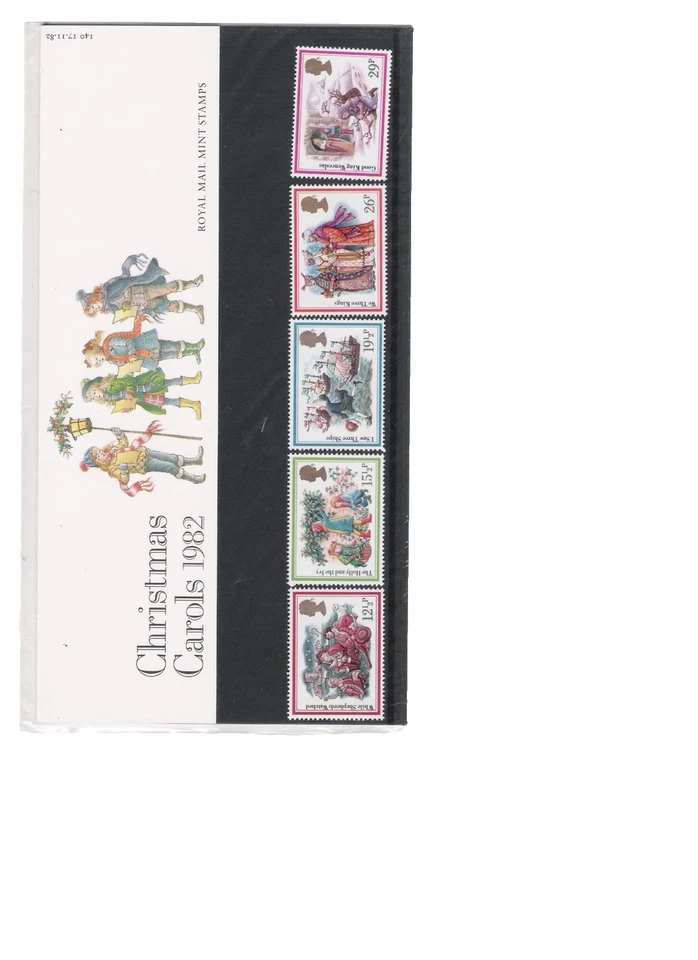 1982 ROYAL MAIL PRESENTATION PACK CHRISTMAS CAROLS MINT DECIMAL STAMPS - Image 1 of 1