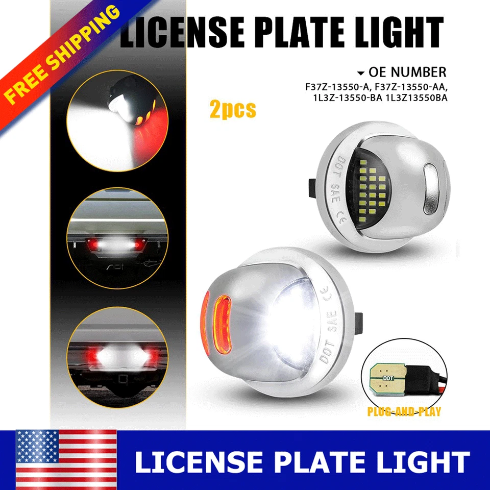 Luz LED de matrícula para Ford F-150 1990-2014 1990-1999 Ford F-250 impermeable Foto 1 de 4