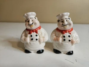 Mollige fette italienische Koch Bäcker Keramik Salz und Pfefferstreuer - Bild 1 von 7