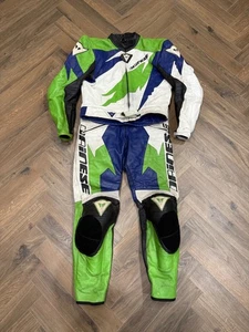 Traje De Cuero Dainese Vintage Kawasaki Racing Colores Talla 52 - Imagen 1 de 21