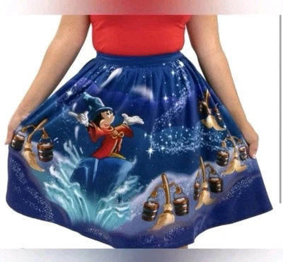 Falda Loungefly Stitch Shoppe Disney Fantasía Hechicero Mickey Mujer Pequeña Foto 1 de 4