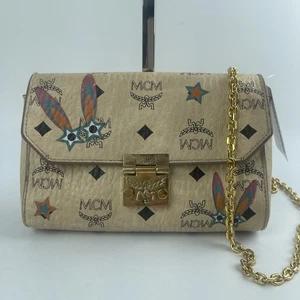 MCM Beige Rabbit Chain Shoulder Bag - Picture 1 of 9