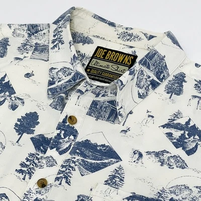 Joe Browns рубашка XL очень большой мужской Ultimate лес белый синий длинным рукавом - Изображение 1 из 4