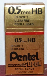 Pentel Mine Kabel Hi Polymer 0,5 mm (0,020 mm) ultrafein HB NOS 1 Dutzend Röhren - Bild 1 von 5