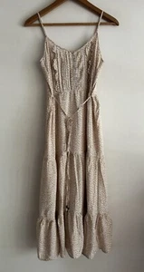 KIVARI Ladies Dress Size Small AU 8 Midi Tiered Tassel Rayon Sleeveless Casual - Picture 1 of 12