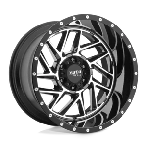 Set of 4 Moto Metal MO985 BREAKOUT Wheels 20X12 6X5.5 GLOSS BLACK MACHINED -44MM - Picture 1 of 1
