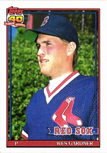 1991 - Topps -- WES GARDNER -- Card # 629 -- Boston Red Sox - Picture 1 of 2
