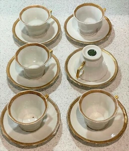 Antique Limoges Tea Cups & Saucers - Picture 1 of 11