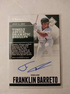 2017 Panini Chronicles Oakland Athletics Franklin Barreto Autograph - Bild 1 von 2