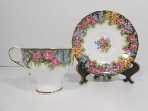 Paragon by Appointment OLD ENGLISH GARDEN Fine Bone China Cup & Saucer England - Picture 1 of 10
