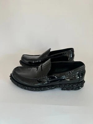 LOUIS VUITTON Black Patent Leather Slip On Penny Loafers Size 5.5 UK|6 US| 37.5 - Image 1 of 4
