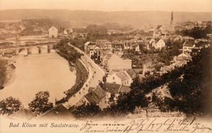 AK BAD KÖSEN /NAUMBURG Saalstraße, Vogelschau um 1900 - Imagen 1 de 1