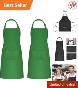 Multi-Purpose Waterproof Cooking Aprons - 2 Large Pockets - Durable - 2 Pcs